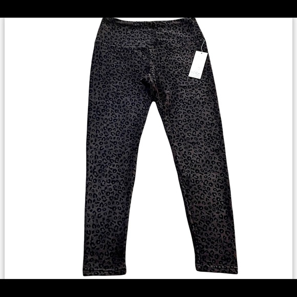 Khakis & Co Suave Women’s Knit Corduroy Leggings Leopard Print Espresso Petite S - Picture 3 of 16